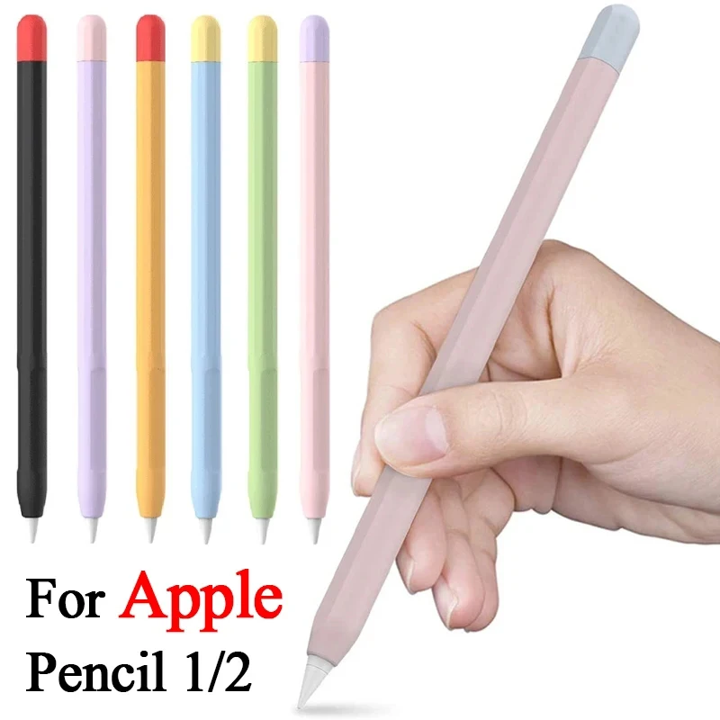 

Soft Silicone Pen Holder For Apple Pencil 1st 2nd Generation Stylus Pen Cover For Apple Pencil 1 2 Protective Case Accessories