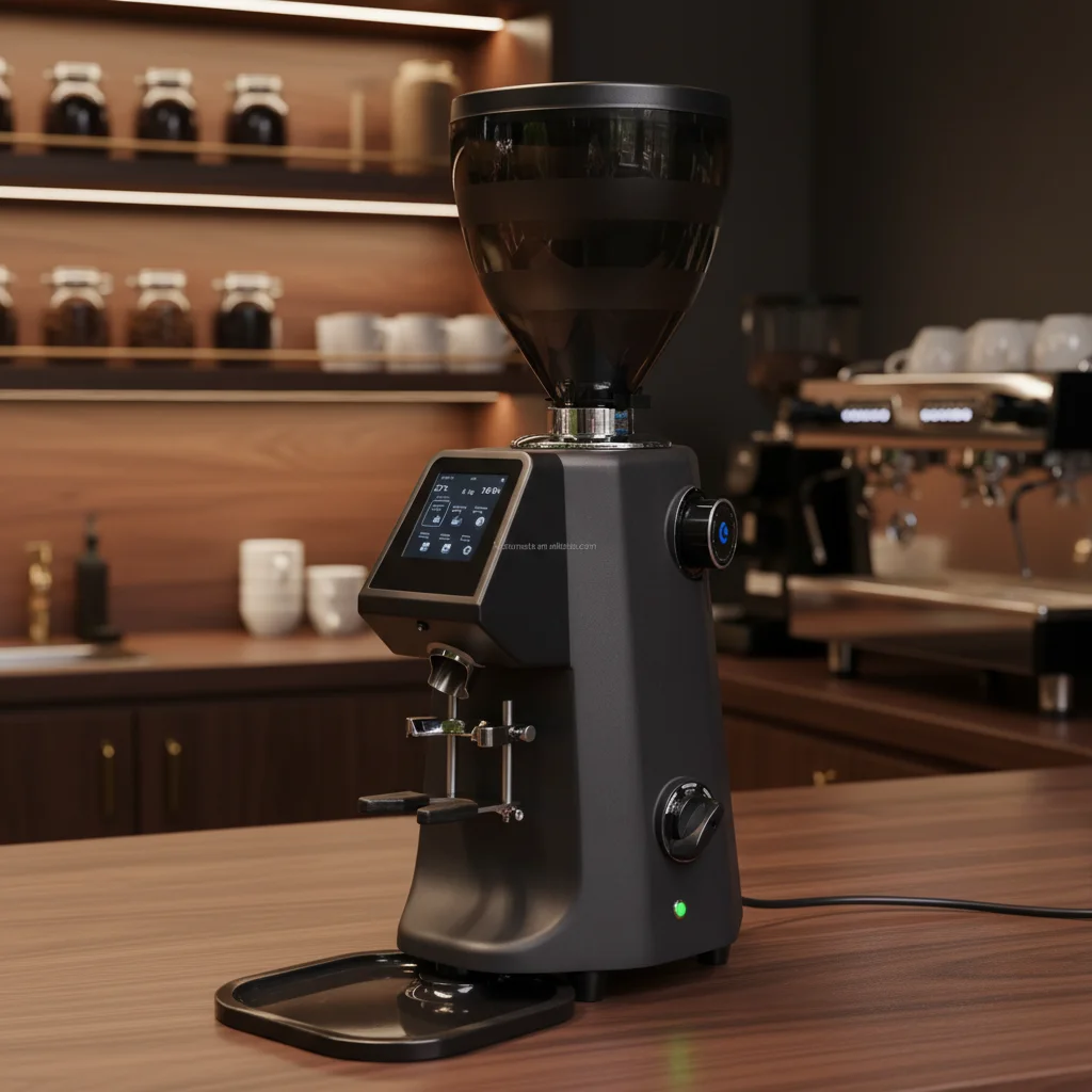 

Commercial Aluminium Die Casting Coffee Grinder Automatic Electronic Touch Control Dual Grinding Both By Weight And Time