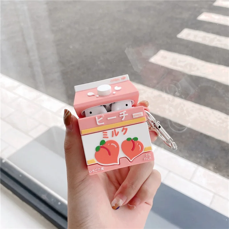 Cute Honey Peach Beverage Case para AirPods Pro2 Airpod Pro 1 2 3 Bluetooth Earbuds Carregamento Caixa Protetora Fone de Ouvido Caso Capa