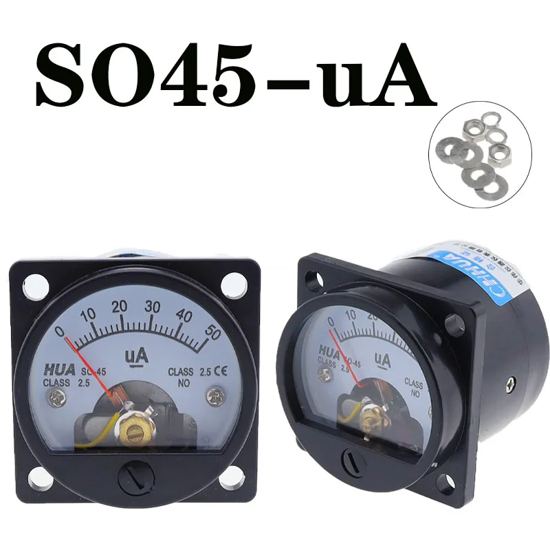 SO-45 uA Ammeter Analog Pointer Microammeter 30uA50uA100uA200uA300uA500uA1000uA Current Meter Current test