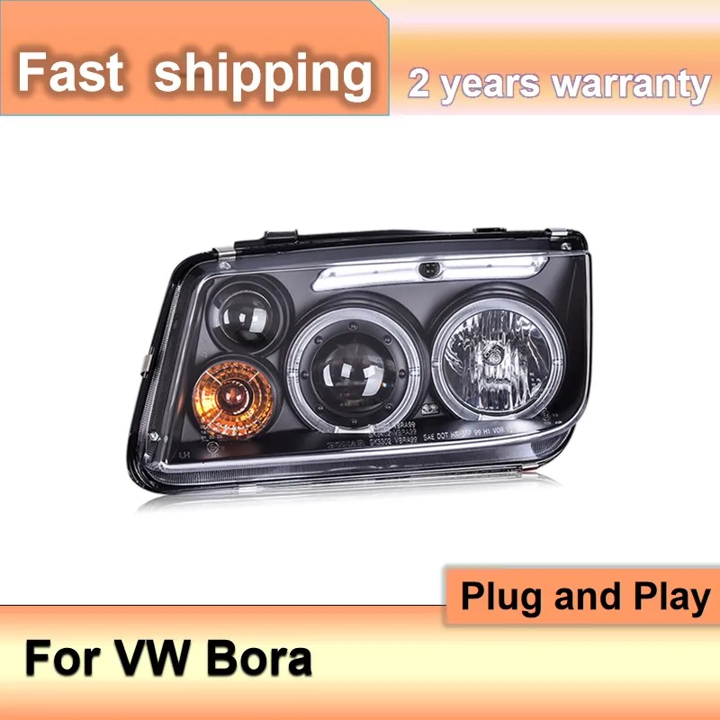 Car Accessories for VW Bora Head Lights 1999-2005 Bora Headlight LED DRL Front Bi-Xenon Lens Double Beam HID KIT