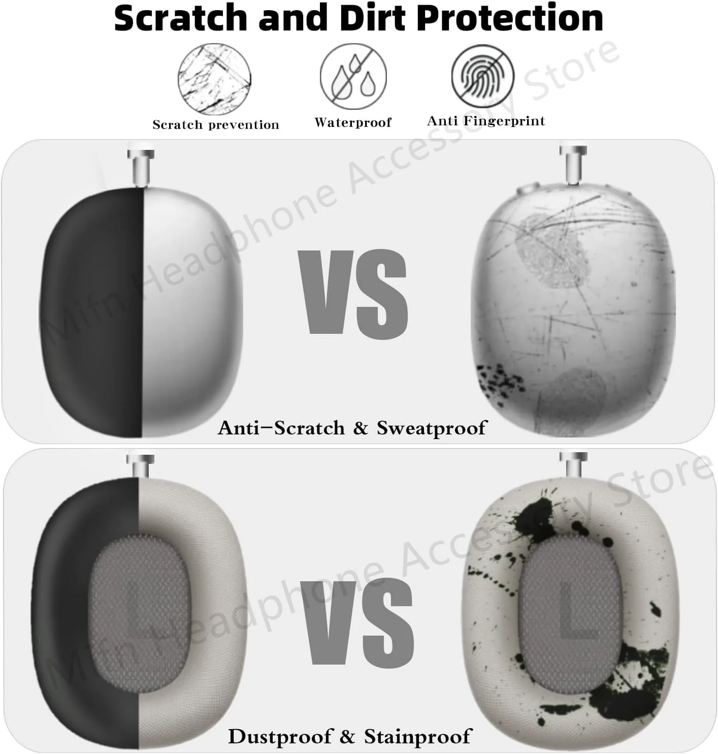 سماعة اكسسوارات مجموعة ل Airpods ماكس 2021 شفاف/سيليكون لينة عقال غطاء استبدال غطاء سماعة اكسسوارات