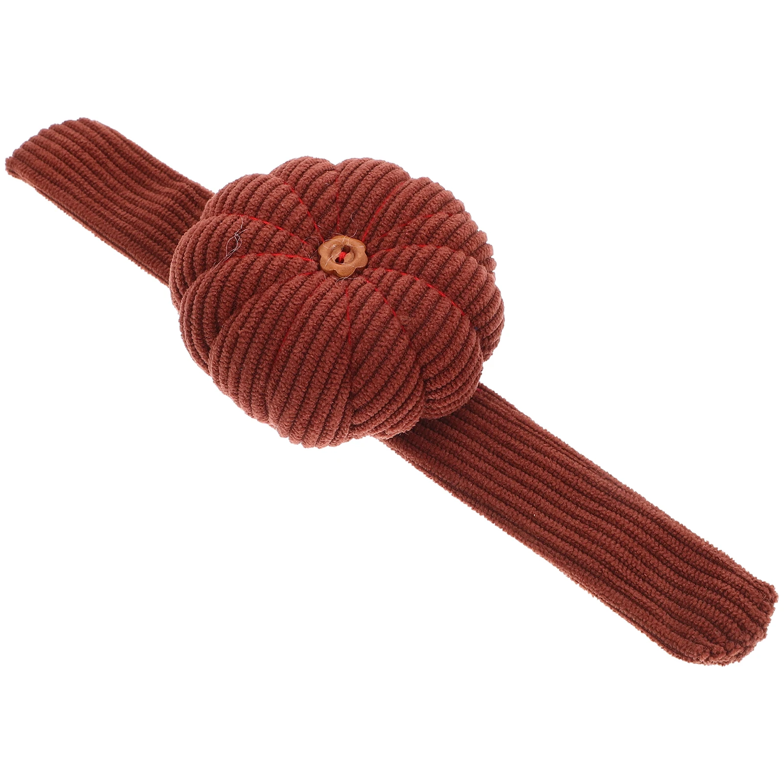 

Corduroy Wrist Pin Cushion Brown Adjustable Size Walnut Shells Sewing Tool Quilt Pins Holder Needlework DIY Supplies