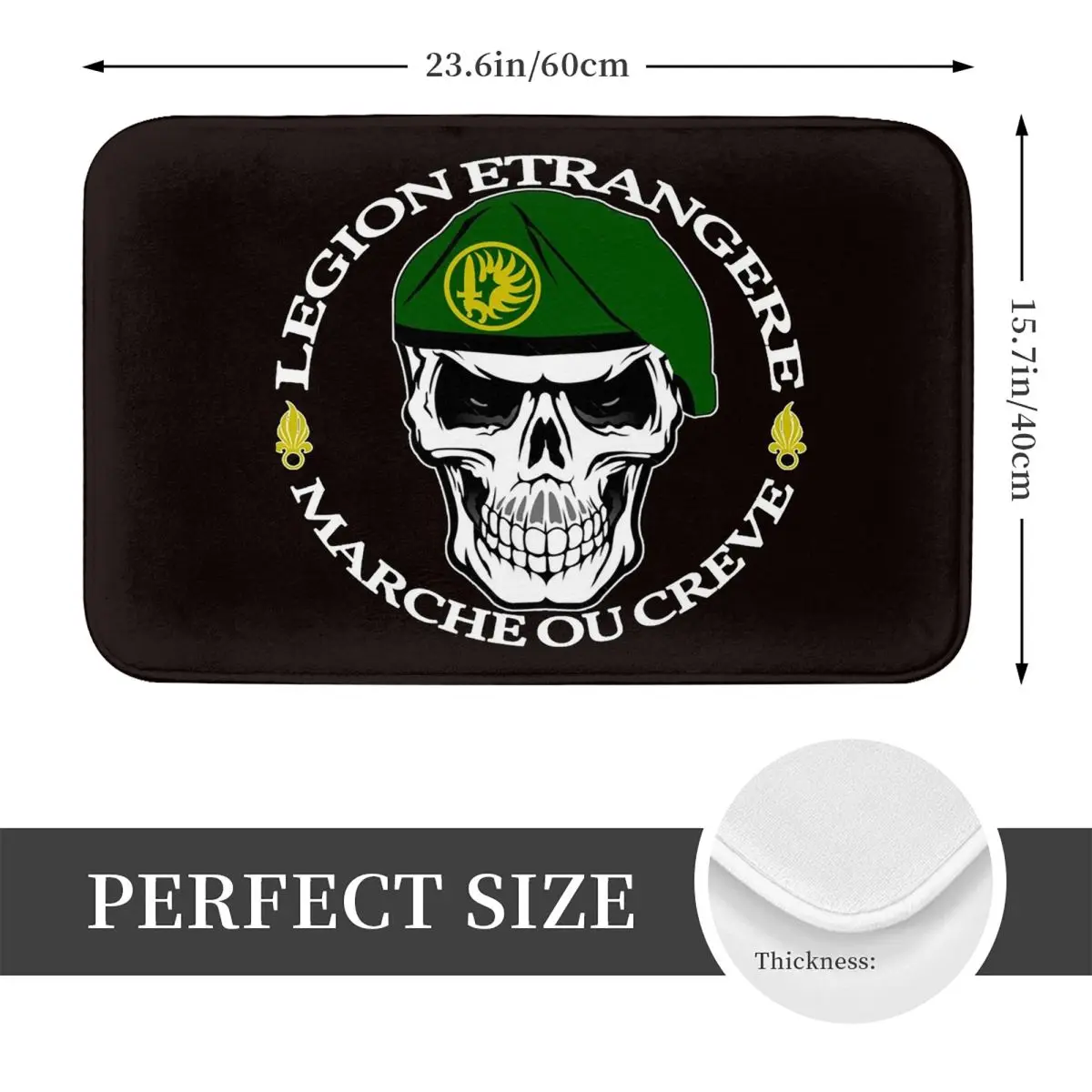 Legion Etrangere Foreign Legion France Military Doormat Kitchen Entrance Home Floor Mat Non-slip Carpet Rug for Bathroom Footpad