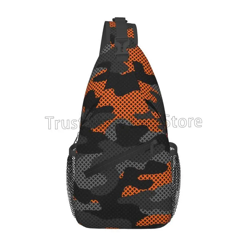 Camouflage Pattern Chest Sling Bag Crossbody Shoulder Backpack Adjustable Lightweight Travel Hiking Casual Daypack Unisex