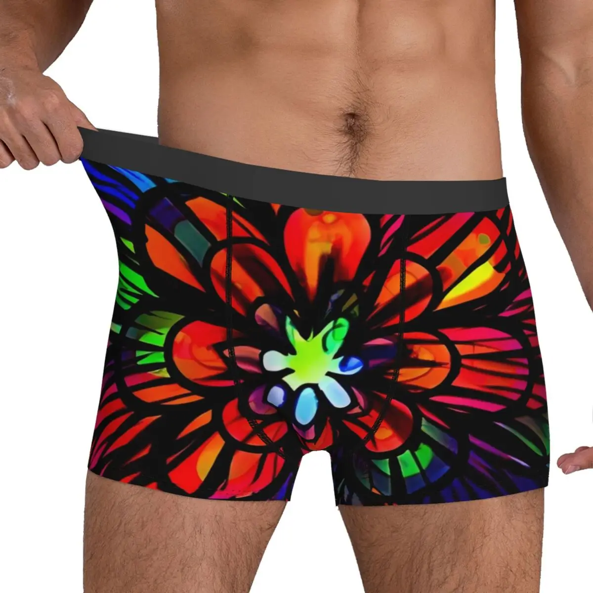 Colorful Floral Underwear Hawaiian Flower Power Breathable Underpants Print Boxer Brief 3D Pouch Males Plus Size Trunk