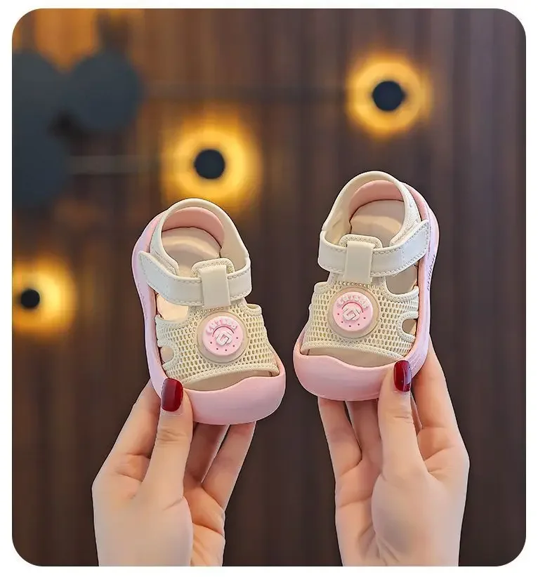 Sommer-Babyschuhe für Erste Schritte, Kleinkind-Sandalen mit Weicher Sohle, Atmungsaktiv, Geschlossene Zehen, Rutschfeste Kinderschuhe für Babymädchen – Detail 7