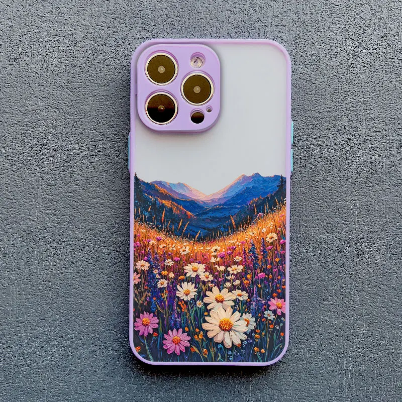 INS Intermountain Gänseblümchen-Blumendruck Handyhülle für iPhone 17 16 15 14 Pro Max Plus 13 12 Mini 11 Pro Max XR XS X Rückseiten-Cover – Detail 6