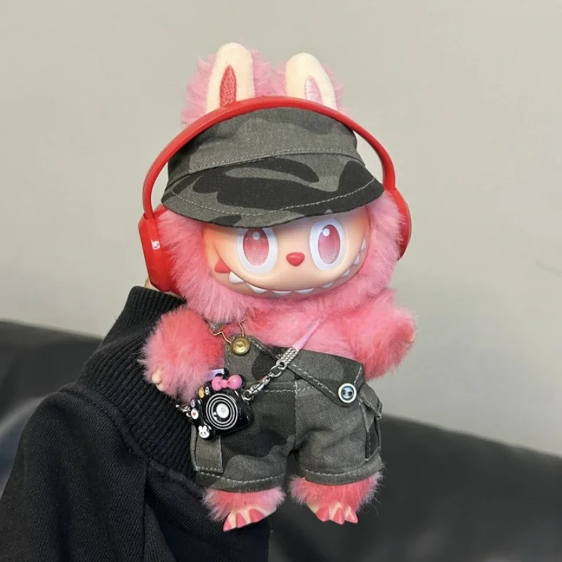 

For 17 cm labubu 3.0 v1/v2/v3 Vinyl Pendant Workwear clothes Set Outfit for Ropa Labubu Dolls Clothes Accessories