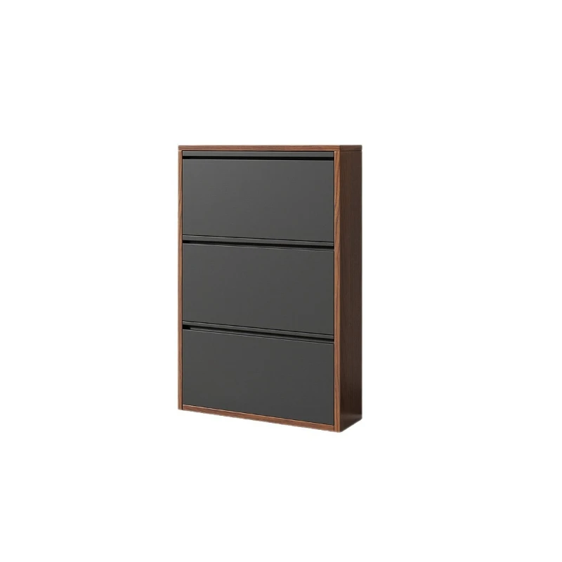 LTT ultra-thin shoe cabinet tipping bucket household medium-ancient style large-capacity entrance narrow shoe rack