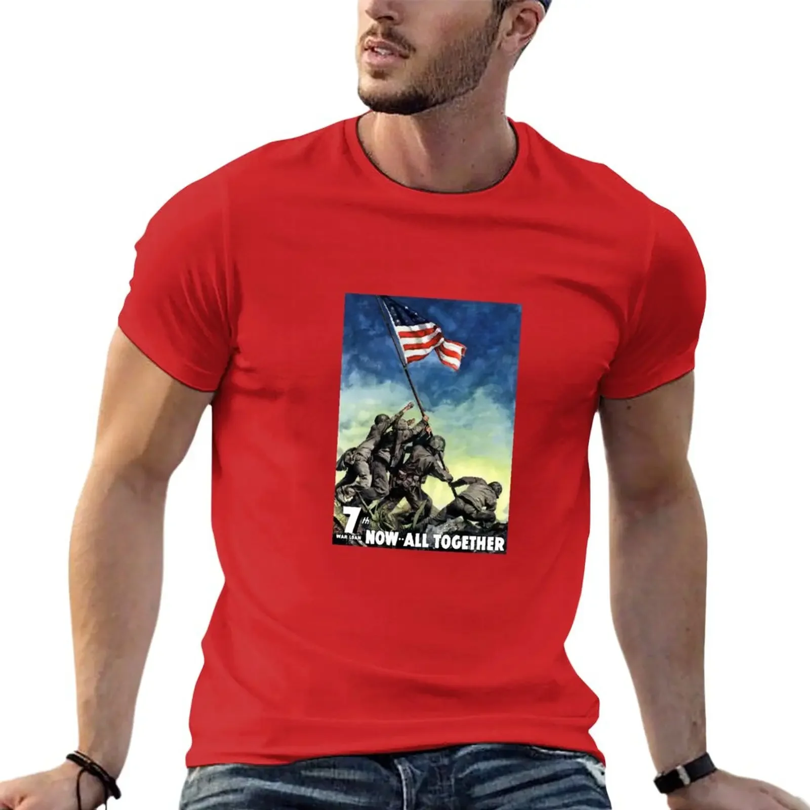 

New Raising The Flag On Iwo Jima T-Shirt quick drying shirt Short sleeve tee blank t shirts black t shirts for men