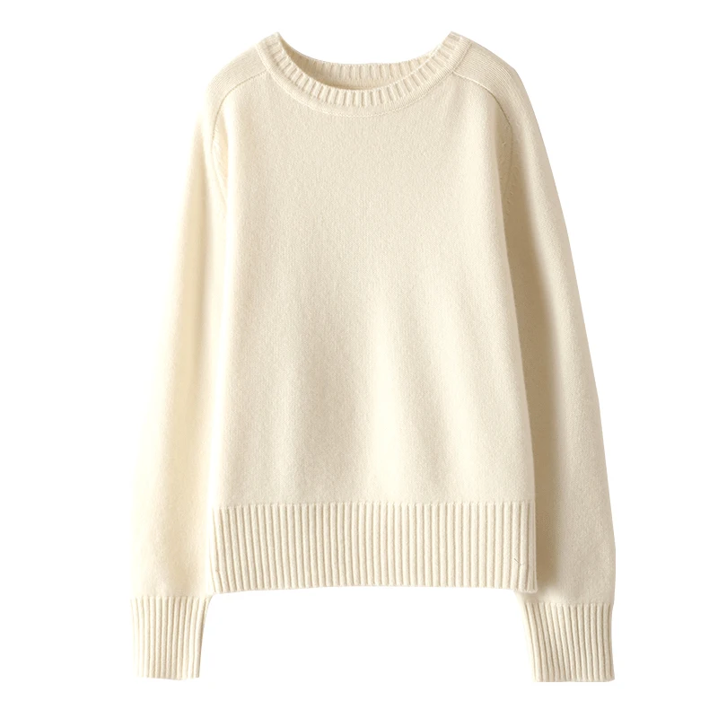 2022 Hot Sale Winter New Women\'s 100% Pure Cashmere Sweater O-neck High Quality Soft Female Loose Thickened Knitted Pullover