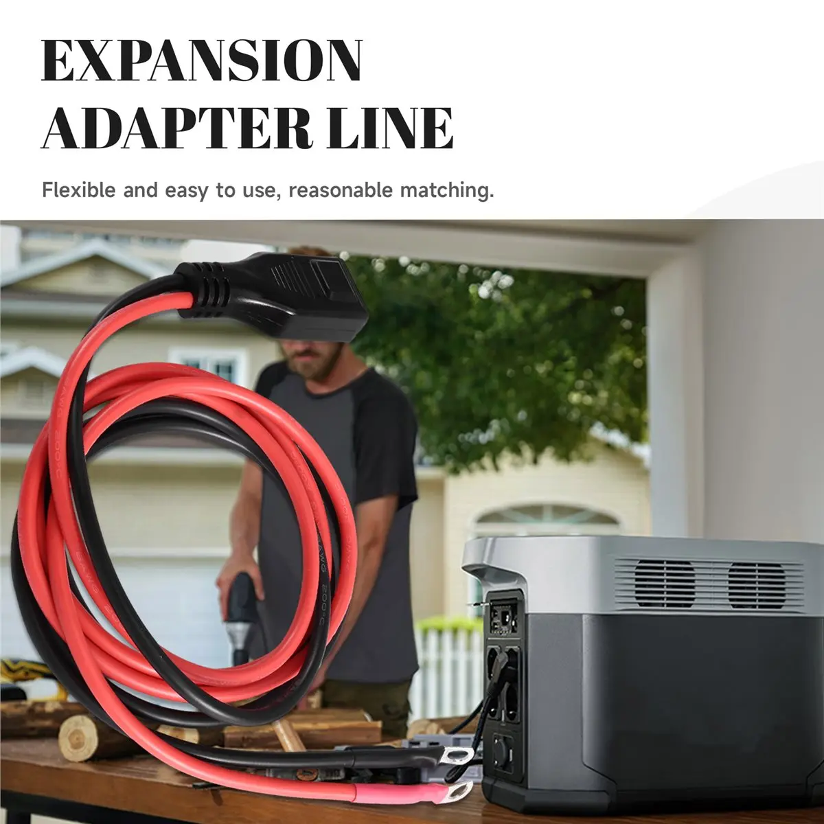 50A Extension Cable 8AWG,Expansion Adapter Cable for , for Additional Battery Cable 1.5m