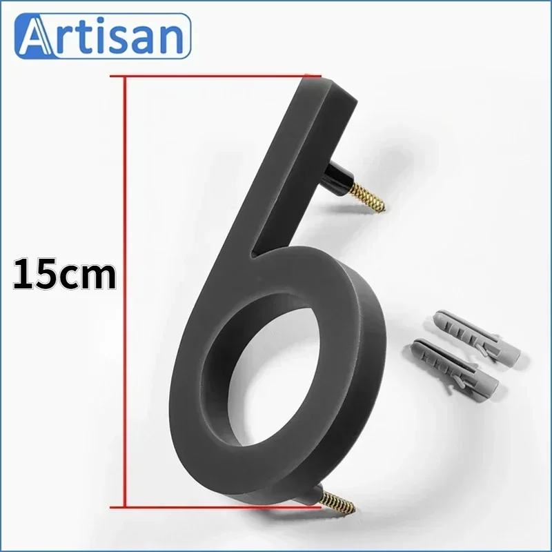 15 CM House Number Outdoor 26 Letters Digital 0-9 Door Alphabet Exterior House Number 6 Inches Numbers Address Signs Name Plate