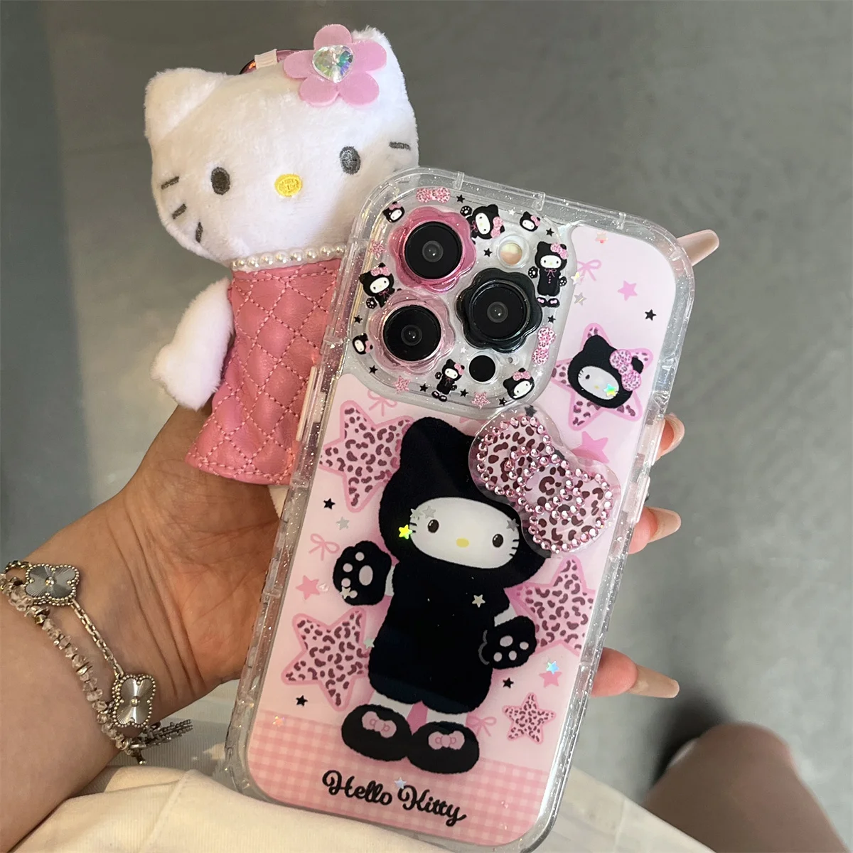 بسيطة أزهار لطيفة كيتي القط قضية الهاتف آيفون 16 برو 15 13 14 برو ماكس غطاء سيليكون للصدمات الحدود مع سلسلة