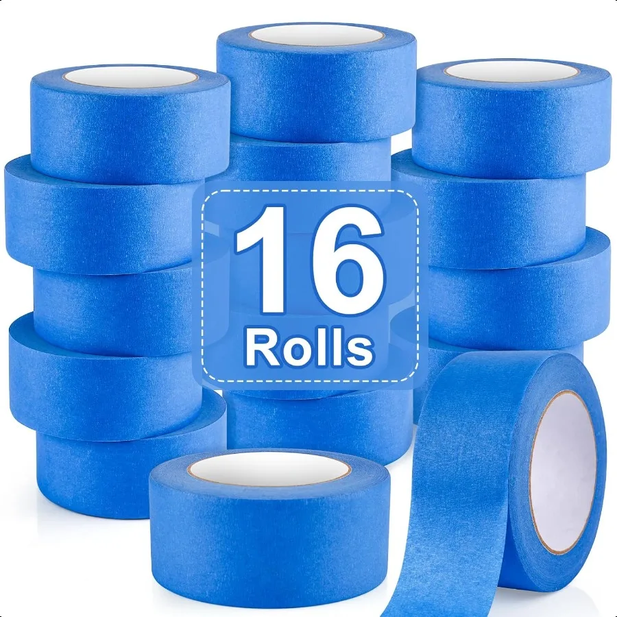 

16 Rolls Painters Tape 2 Inch WideMultiSurface No Residue Blue Masking Tape for Walls Painting Packing Labeling DIY Crafts 2 In