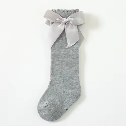 Baby Girls Bow Knee High Socks Cute Kids Girl Student Princess Sock Children Solid Color Cotton Socks Infant Newborn Clothing - Image 7