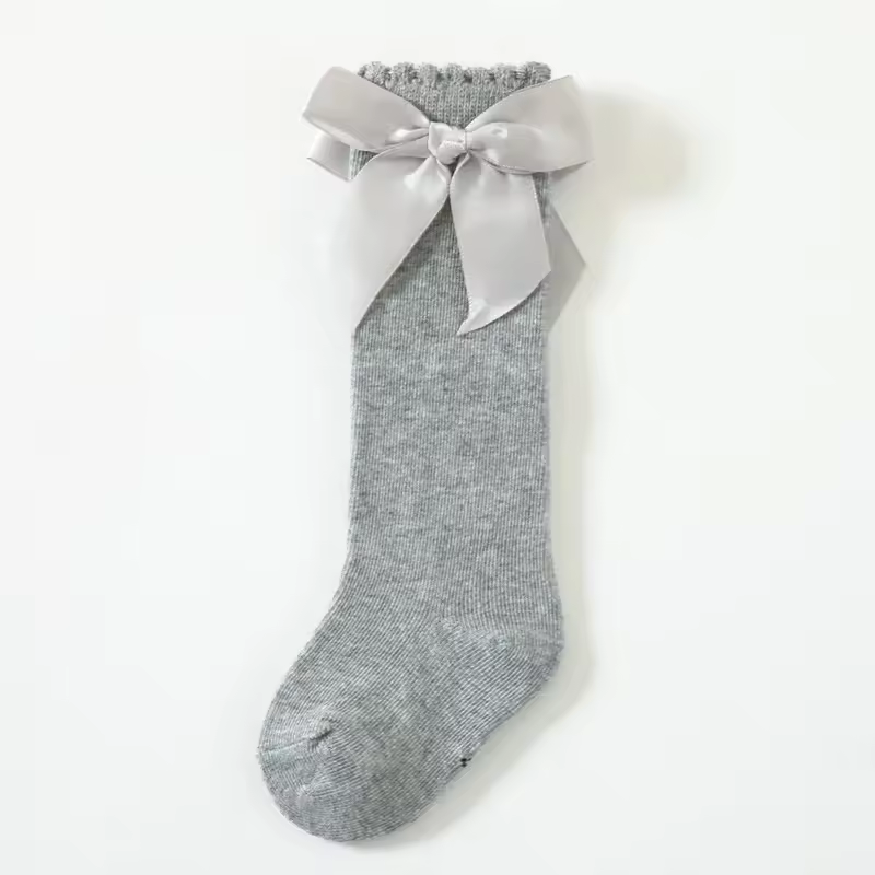 Baby Girls Bow Knee High Socks Cute Kids Girl Student Princess Sock Children Solid Color Cotton Socks Infant Newborn Clothing - Image 7