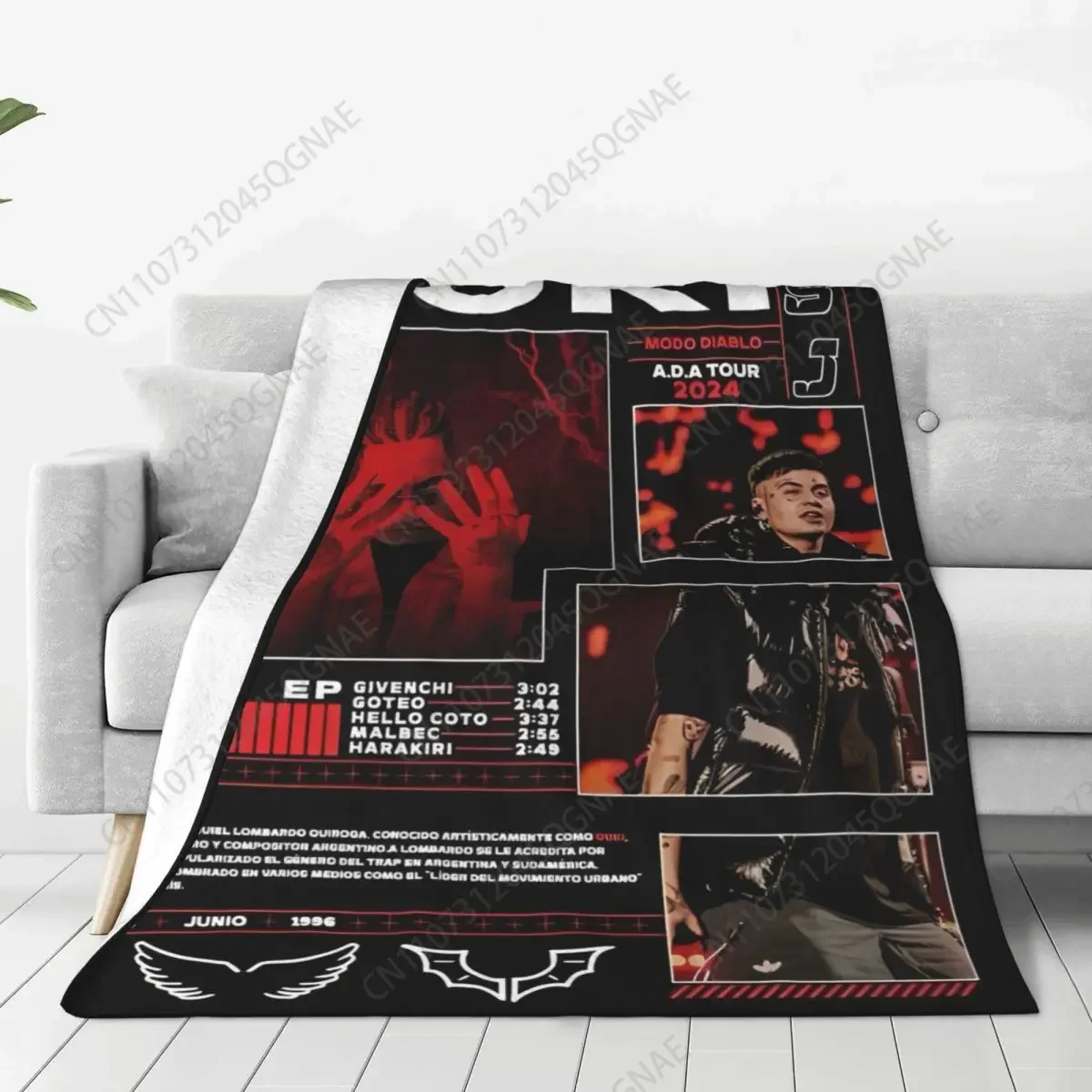 Custom DUKI Hip Hop Rapper Fleece Throw Blanket Blanket For Bed Bedroom Ultra-Soft Plush Thin Quilt