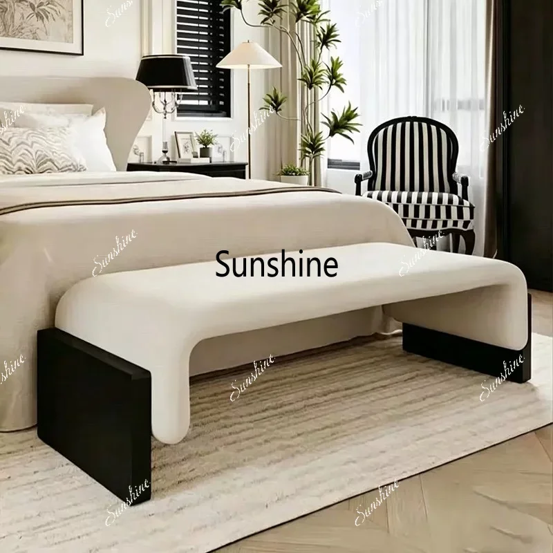 Minimalist solid wood bedroom bedside stool porch foyer shoe change stool leisure benchTJ