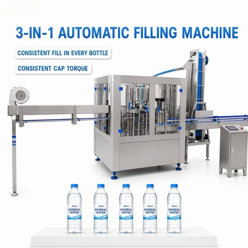Custom automatic water filling machine bottle rinsing capping equipment mineral water bottling unit for drinking water workshops