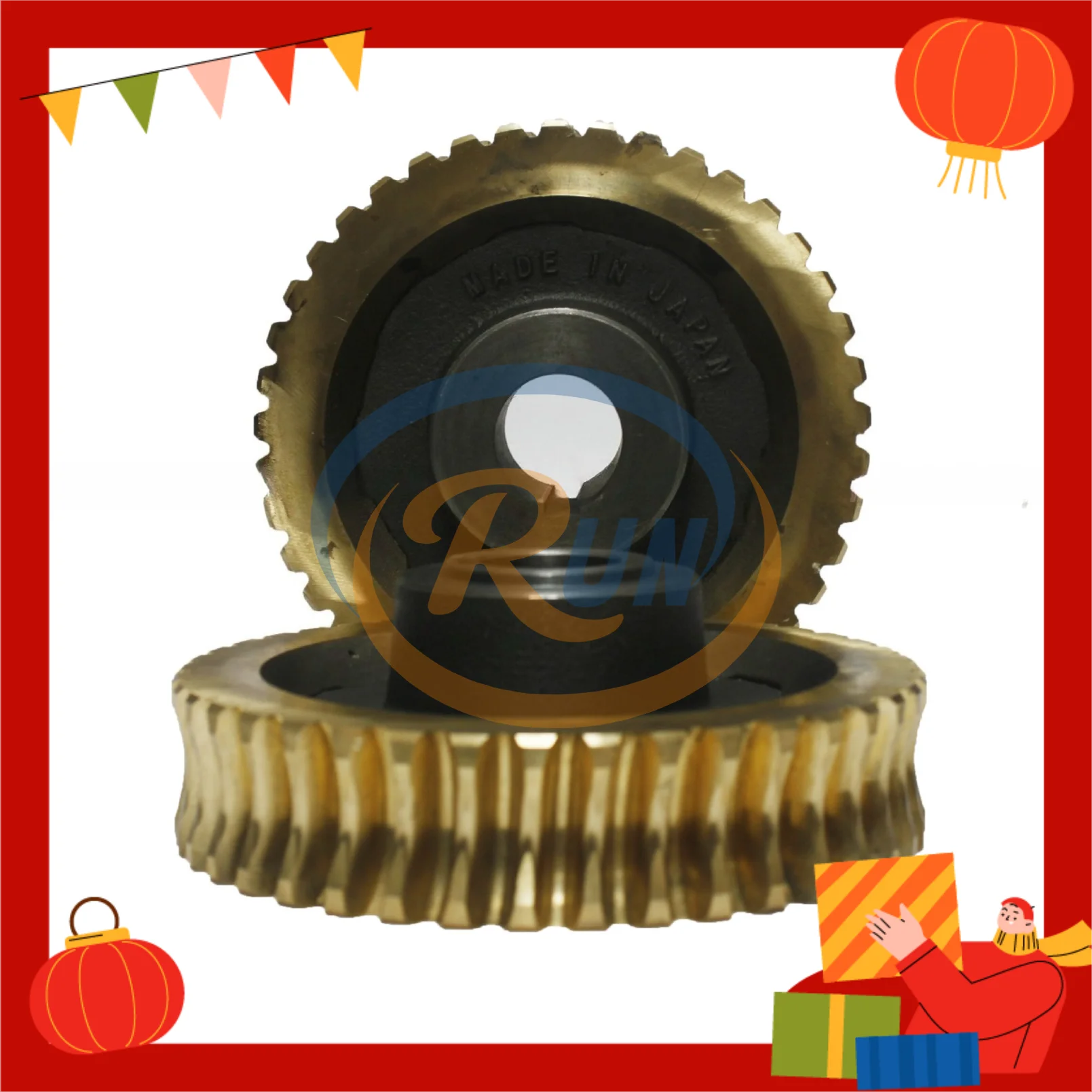 Komori Printing L40 Paper Receiving Table Lifting Motor Copper Worm Gear 41 Teeth Komori Printing Machine Gear Parts