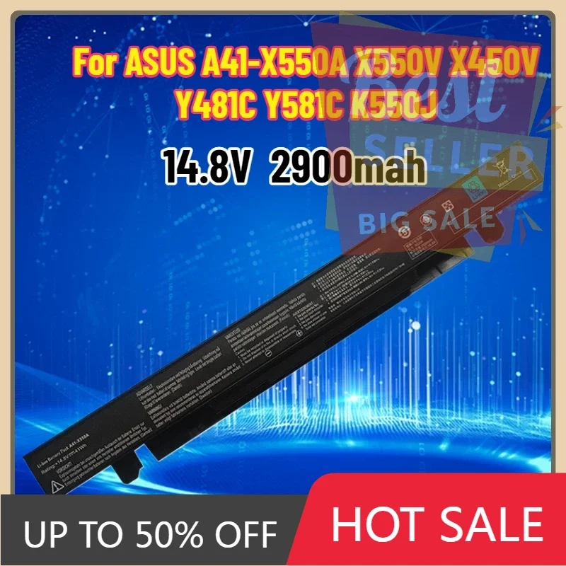 

New A41-X550A A41-X550 Laptop Battery for Asus R510C X550C X550L X550J R510L X550CA X550V K550L F550V 14.8V 2950mAh