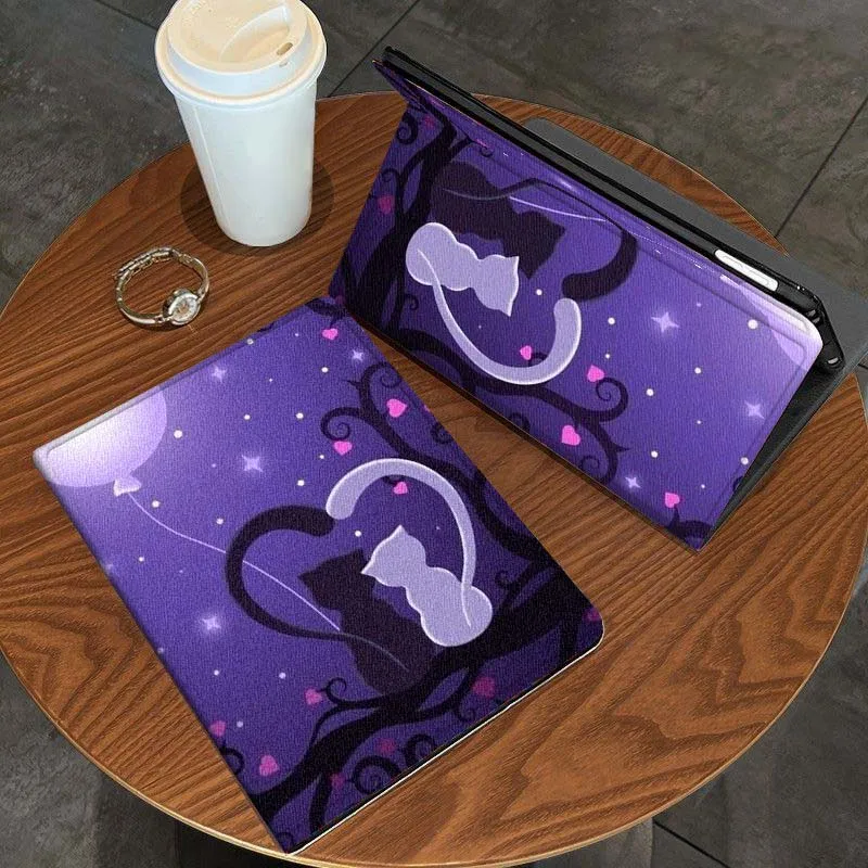 حافظة كمبيوتر لوحي لطيفة على شكل قطة للحيوانات الأليفة لجهاز Apple iPad 11th 10th 10.9 10.2 Pro 12.9 2 Air 3 13 11 7th 9.7 mini 7th 6 8.3