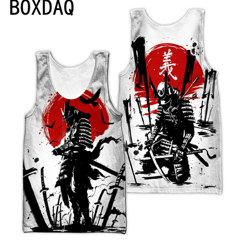 3D Horror Mask Tattoo Printed Men Vest Cool Street Personality Tops Summer Sleeveless O-Neck Oversized Tank Tee Breathable Tops