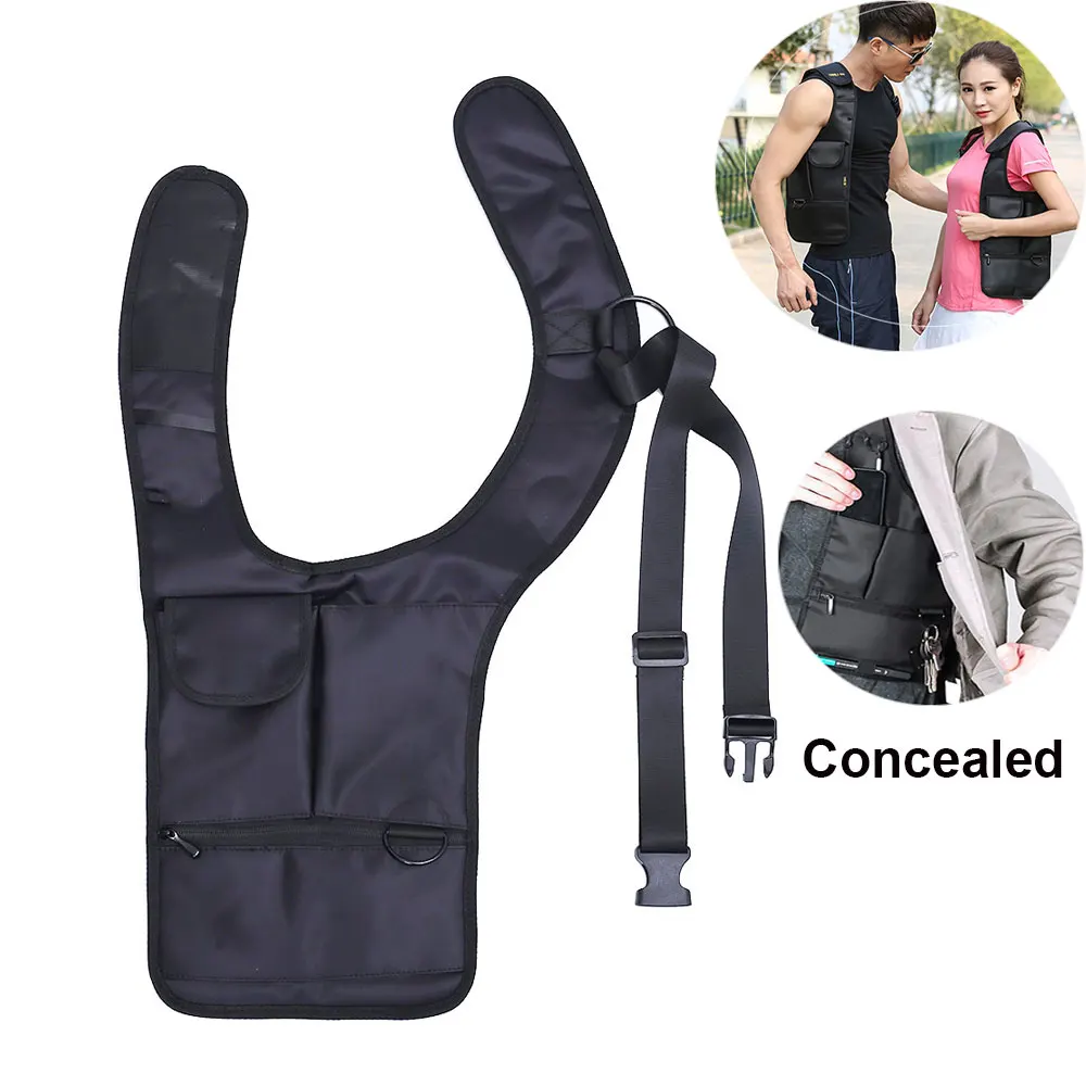 

Right/Left Hand Burglarproof Bag Anti-Theft EDC Shoulder Bag Outdoor Accessories Phone Holder Pouch Underarm Armpit Bag