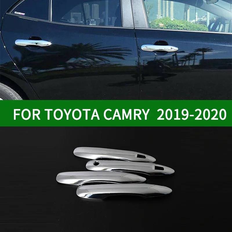 

Для Toyota CAMRY 2018-2020 гибридная хромированная серебряная боковая дверная ручка, накладка, рамка 2019