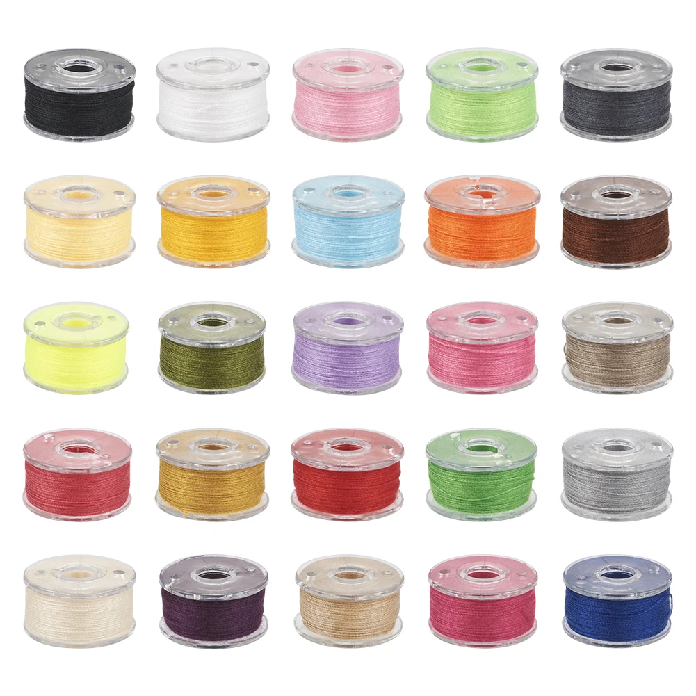 

25 Rolls 0.06mm 0.1mm 0.2mm Polyester Sewing Thread Mixed Color 3-Ply Polyester Cord with Spools for Jewelry DIY Making Supplies