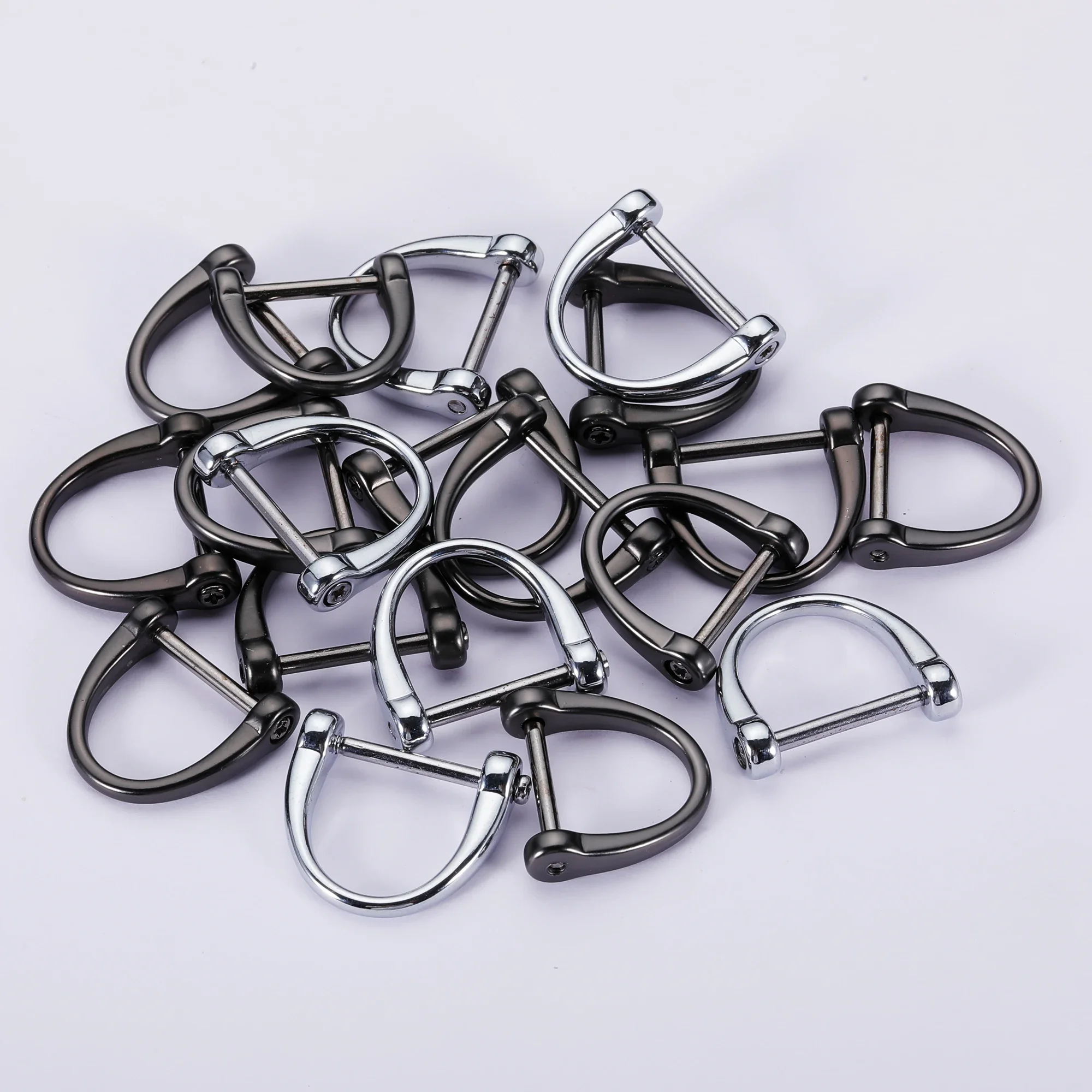 5pcs Metal Detachable Open Screw D Ring Horseshoe Buckle Shackle Clasp for Leather Craft Bag Strap Belt Handle Shoulder Webbing