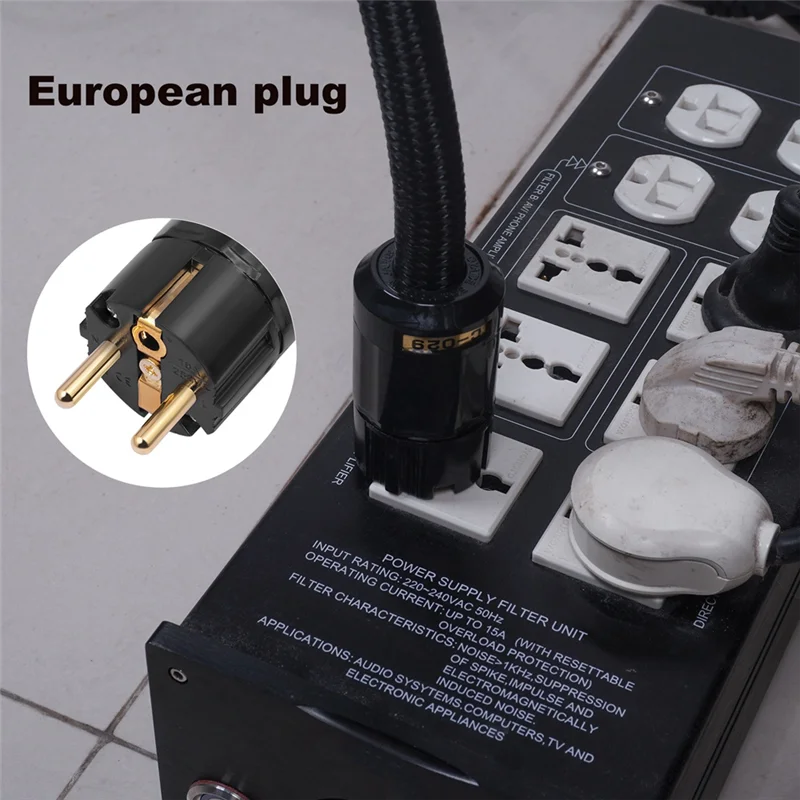 X12A-12AWG Hifi Power Cable, Hifi Power Cable EU Power Cable, 250V/15A For Speakers, Subwoofer, Turntable, Amplifier