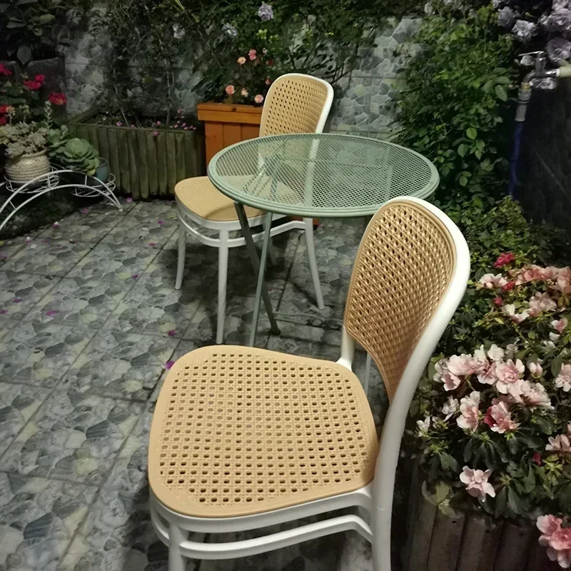 

y Kitchen Plastic Nordic Dining Chairs Rattan Modern Salon Balcony Outdoor Chair Desk Relax Sillas Para Comedor Furniture