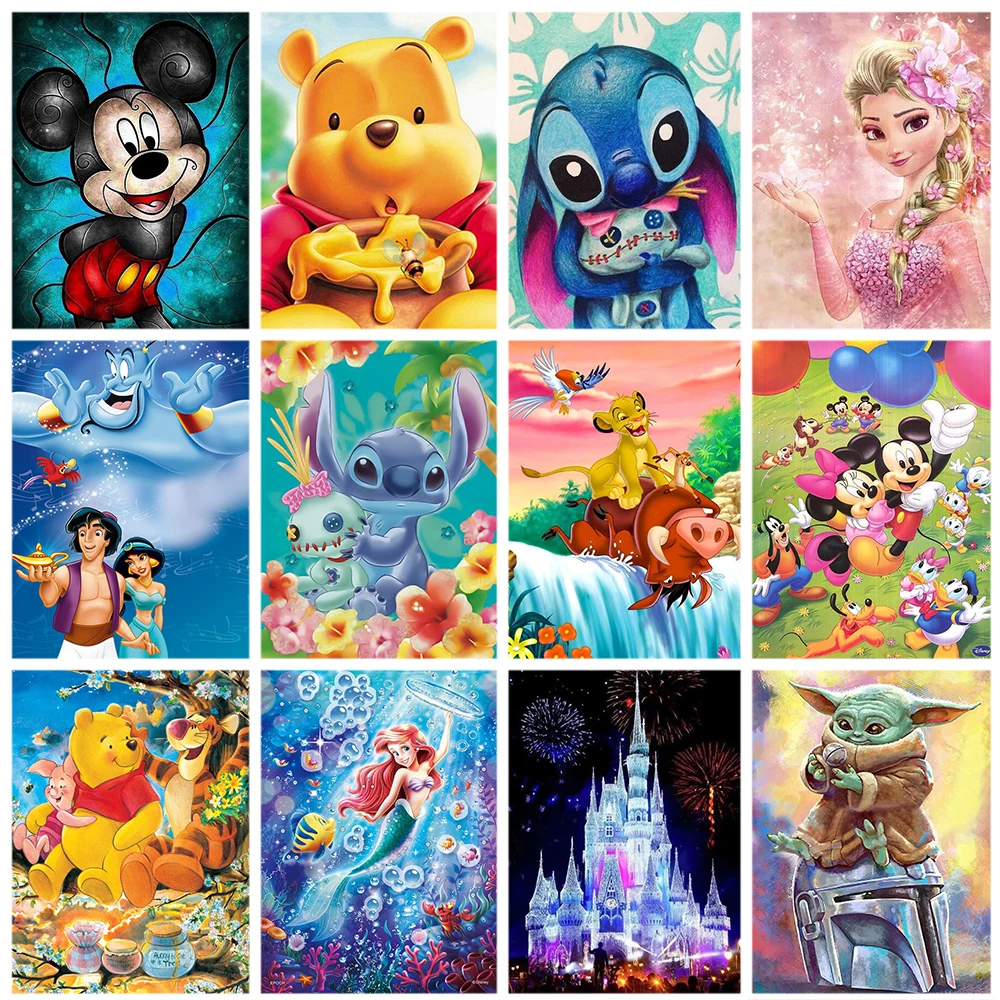 

Disney 5D Diamond Painting New Cartoon Lion King Stitch Mickey Mouse Mosaic Embroidery Cross Stitch Kit Decoration Living Room