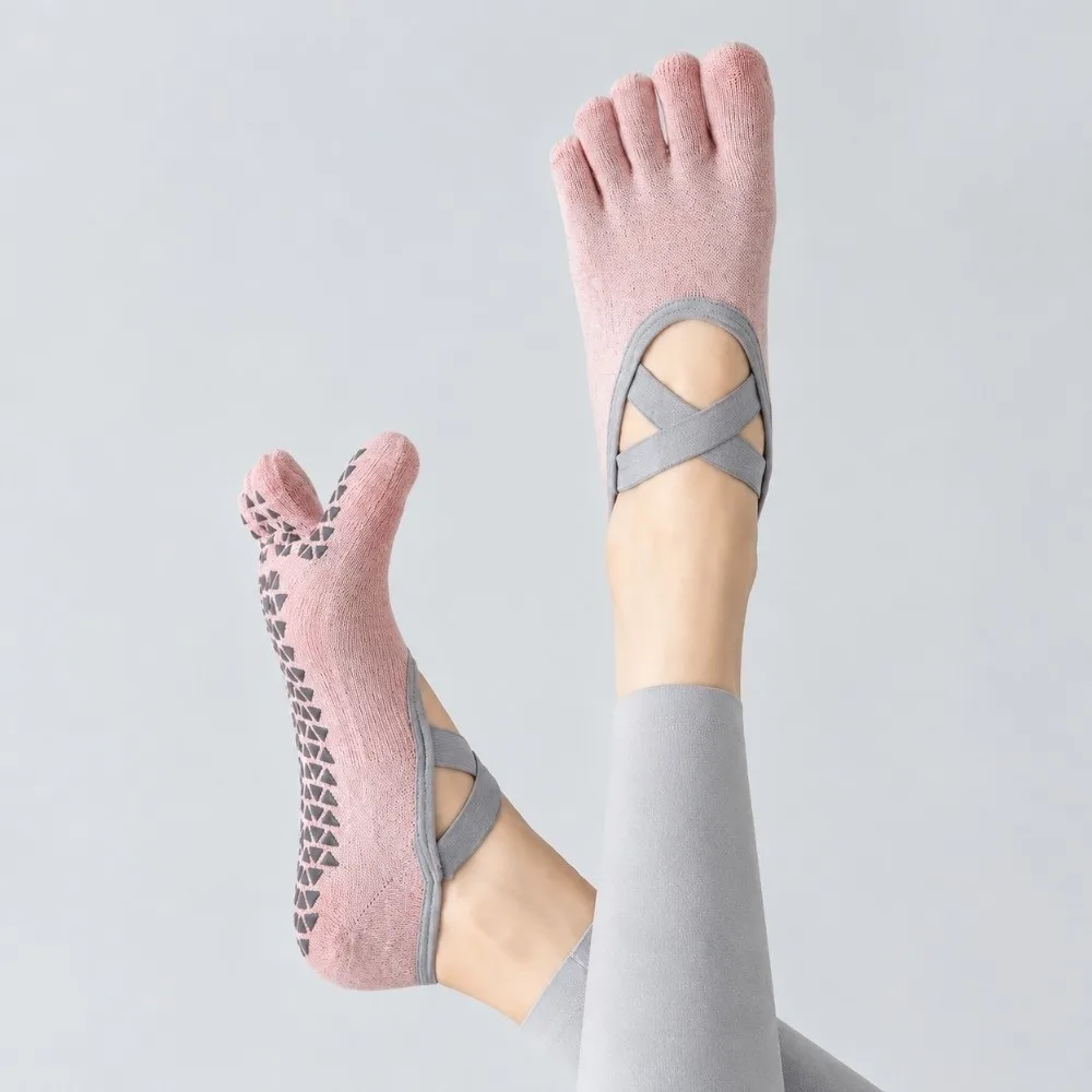 Minimalist Five-Toe Yoga Socks Breathable Anti-Slip Split-Toe Socks Quiet Jumping Shock-Absorption Sport Socks Pilates
