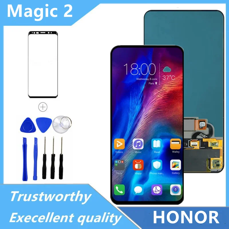 

Протестированный экран для Huawei Honor Magic 2, ЖК-дисплей с сенсорным экраном и дигитайзером в сборе для Honor Magic2, телефон