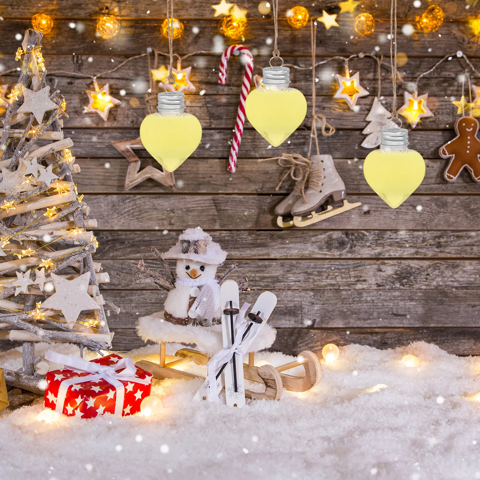 

20Pcs Clear Plastic Heart Ornaments Fillable Craft Balls for Holiday Decorations DIY Sand Art Wish Bottle Pendant Hanging