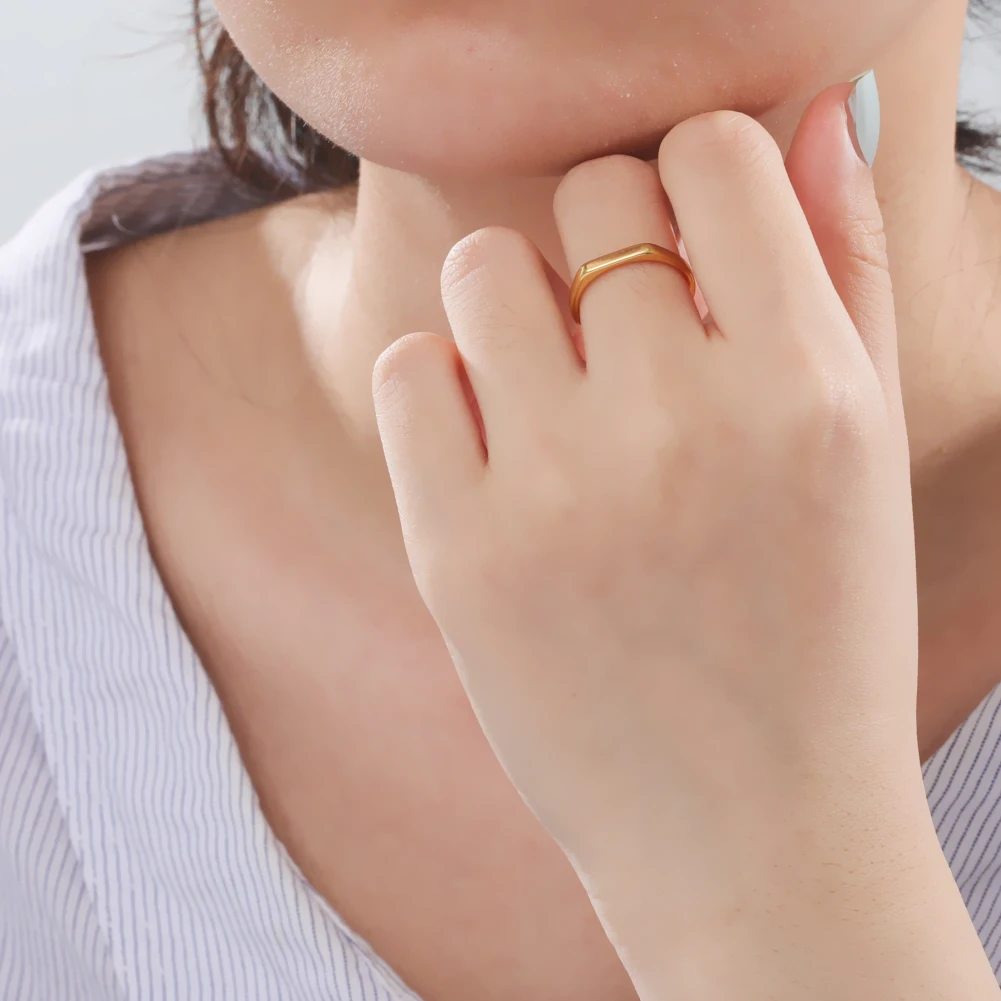 Skyrim Minimalistische Siegelringe Damen Herren Edelstahl Breites Rechteck Geometrische Ringe Mode Hochzeit Schmuck Geschenk Großhandel – Detail 8