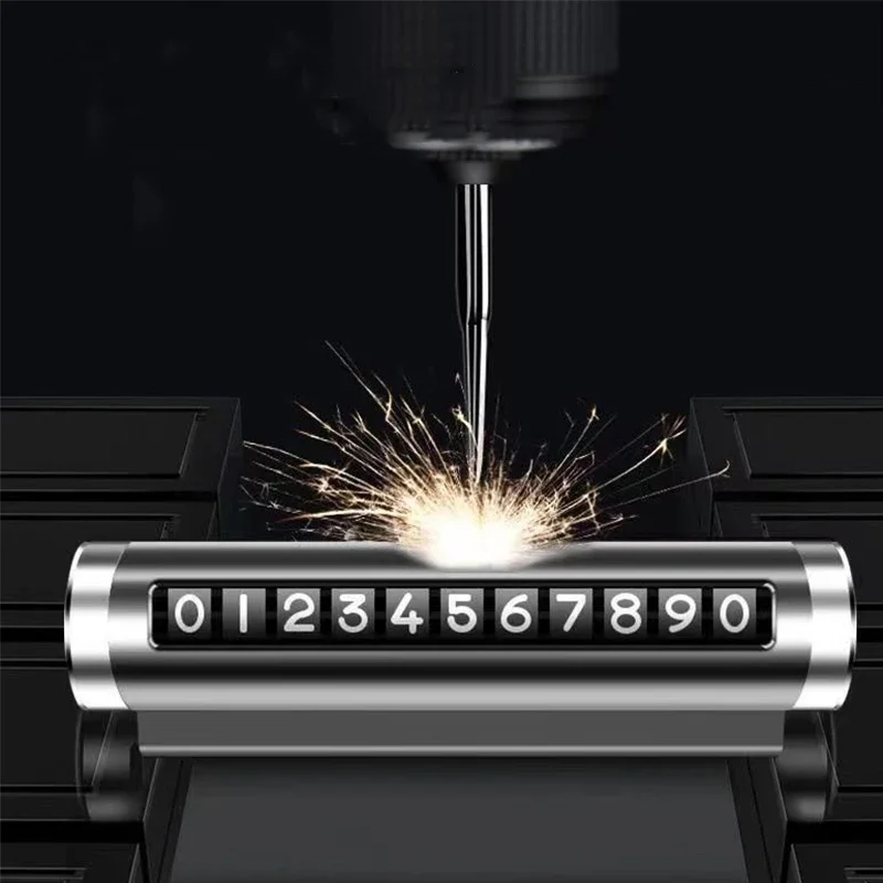 Metal Car Temporary Parking Card Aluminum Parking License Plate Temporary Stop Sign Phone Number Card Plate Auto Accessories