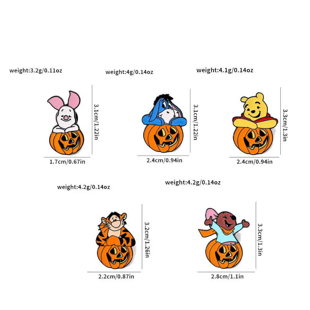 Broche de dessin animé d'enfance, tigrou créatif, broche en émail, insigne en métal, bijoux, vêtements, accessoires de sac à dos, cadeau pour les amis, 5 pièces
