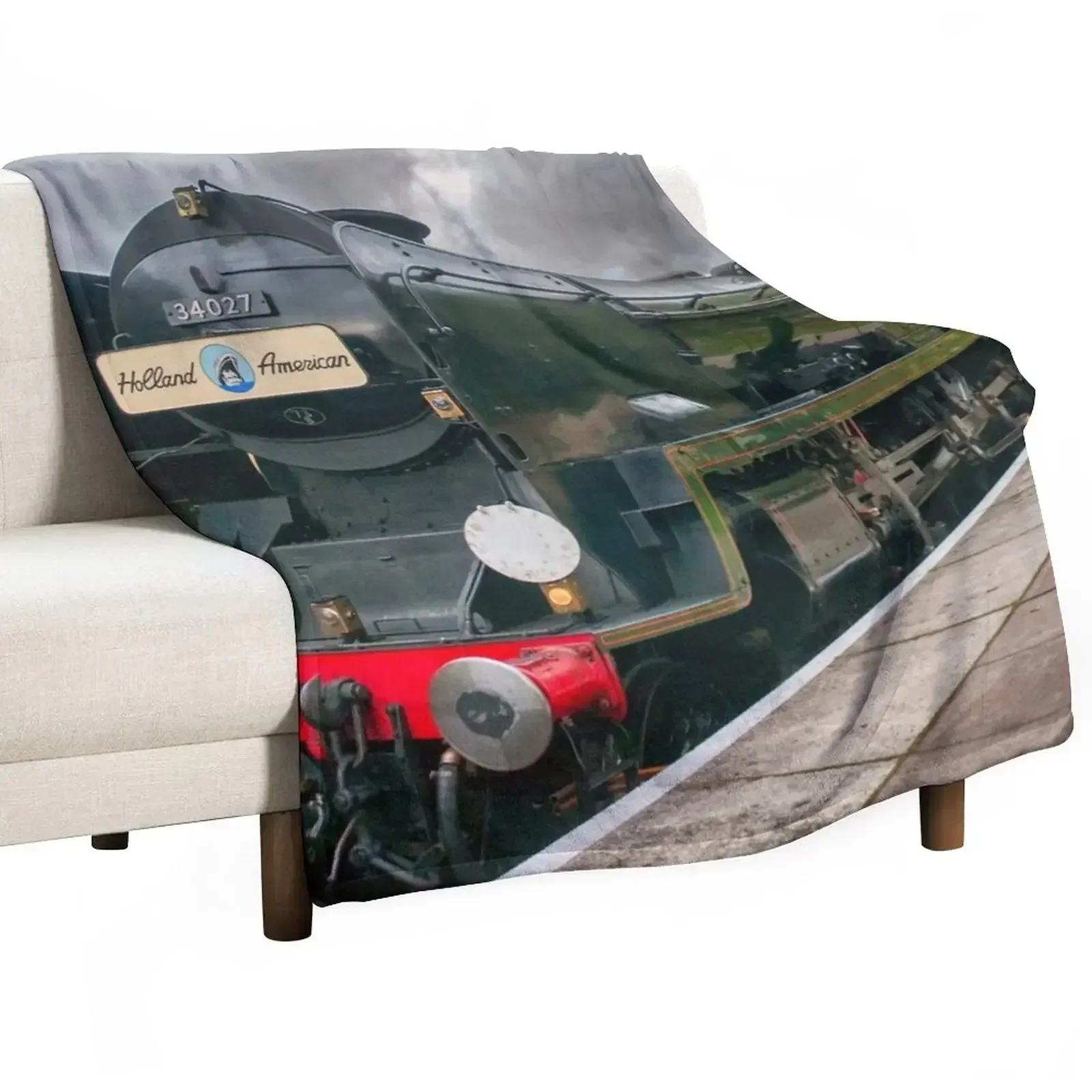 

The Boat Train - 34027 Taw Valley Throw Blanket Bed linens Summer Decorative Throw valentine gift ideas Blankets