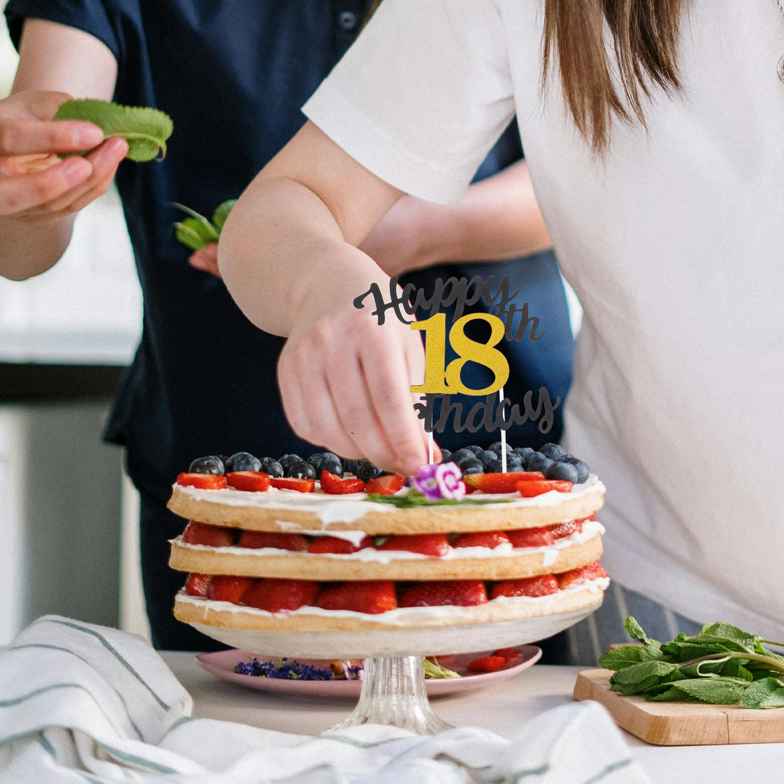 

10pcs Elegant Birthday Topper Glitter Number Cake Picks For Party Supplies Dessert Decorations Birthday Cake