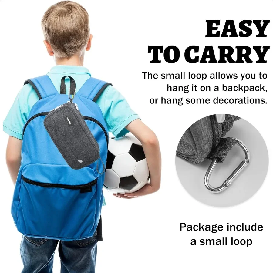 Federmäppchen, großes Fassungsvermögen, Stifttasche, großer Aufbewahrungshalter, Marker-Stifttasche, langlebig, 3 Fächer, Schule, Büro, Schreibtisch-Organizer, Porta