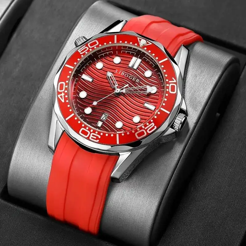 Fashion Men Quartz Watches Casual Silicone Strap Sports Wristwatches For Mens Clock Reloj Hombre（Without Box）