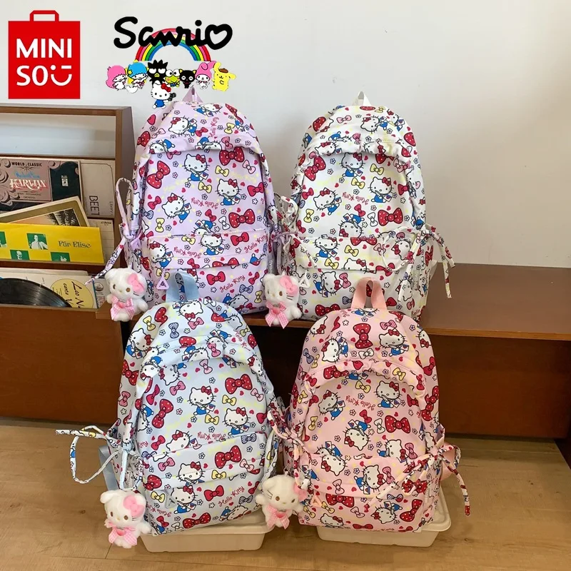 HelloKitty-Mochila de viagem de grande capacidade para meninas, mochila de moda feminina, mochila de estudante versátil, alta qualidade, nova, 2024