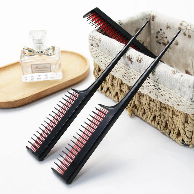 1pcs new anti-static portable comb with three rows of teeth teasing comb exfoliating brush hair salon comb