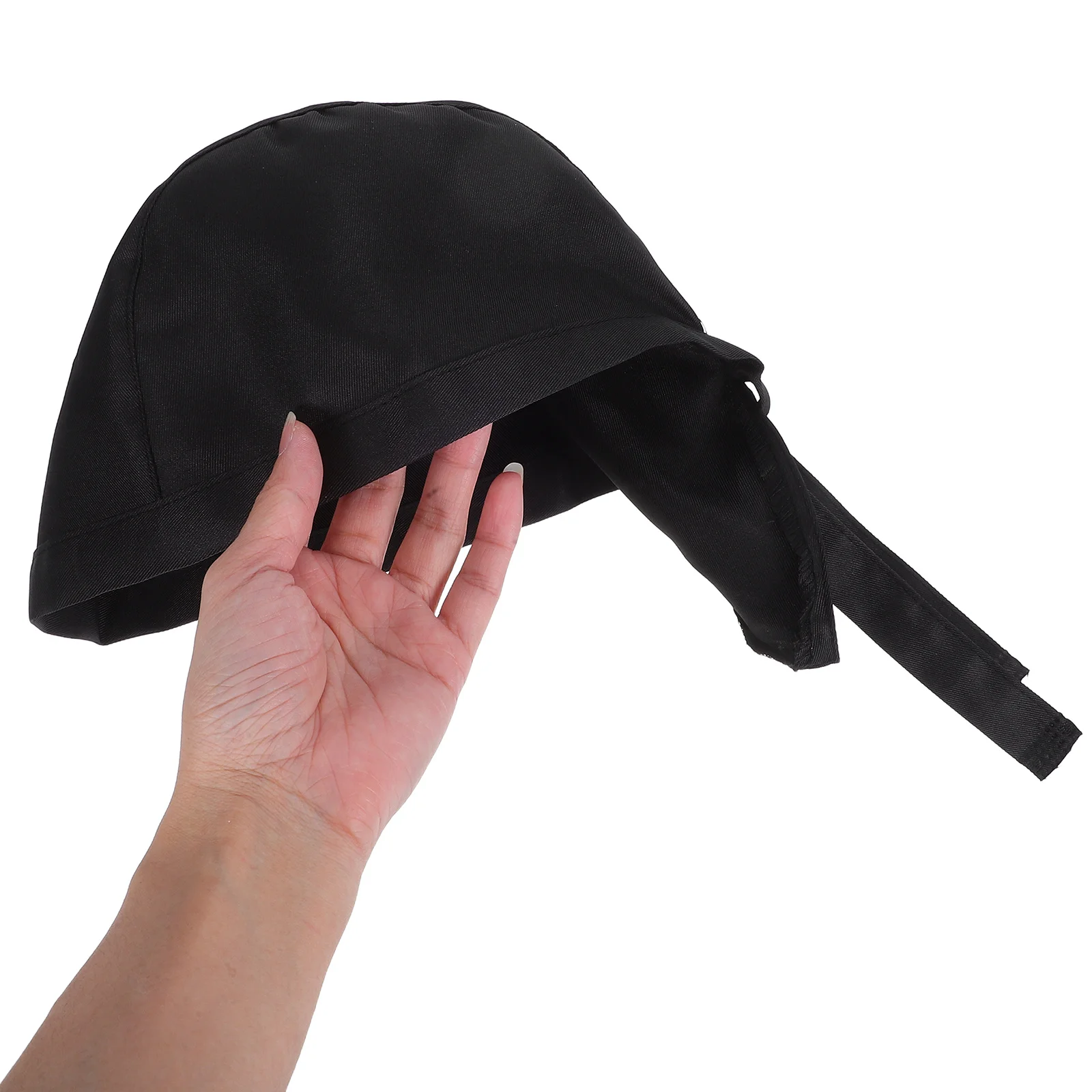 Catering Chef Hat Cooking Cap Kitchen Beanie for Bakers Servers Food Industry Worker Unisex Headwear with Ribbon Turban Style