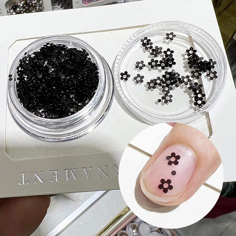 PrettyG 1 Box 4mm Small Hollow Flowers Petal Sequins Macaron Glitter Shape for Resin DIY Art Craft Nail Decoration Accessories
